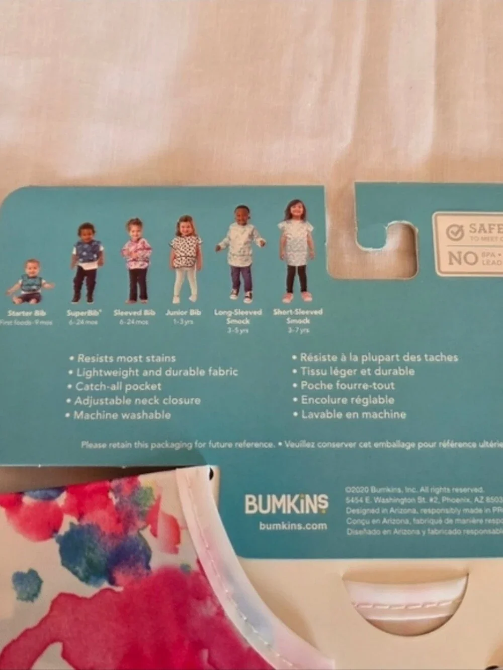 Bumkins SuperBib (2) 3-Pack - Gray Arrow & Floral Multicolor with Pink Accent